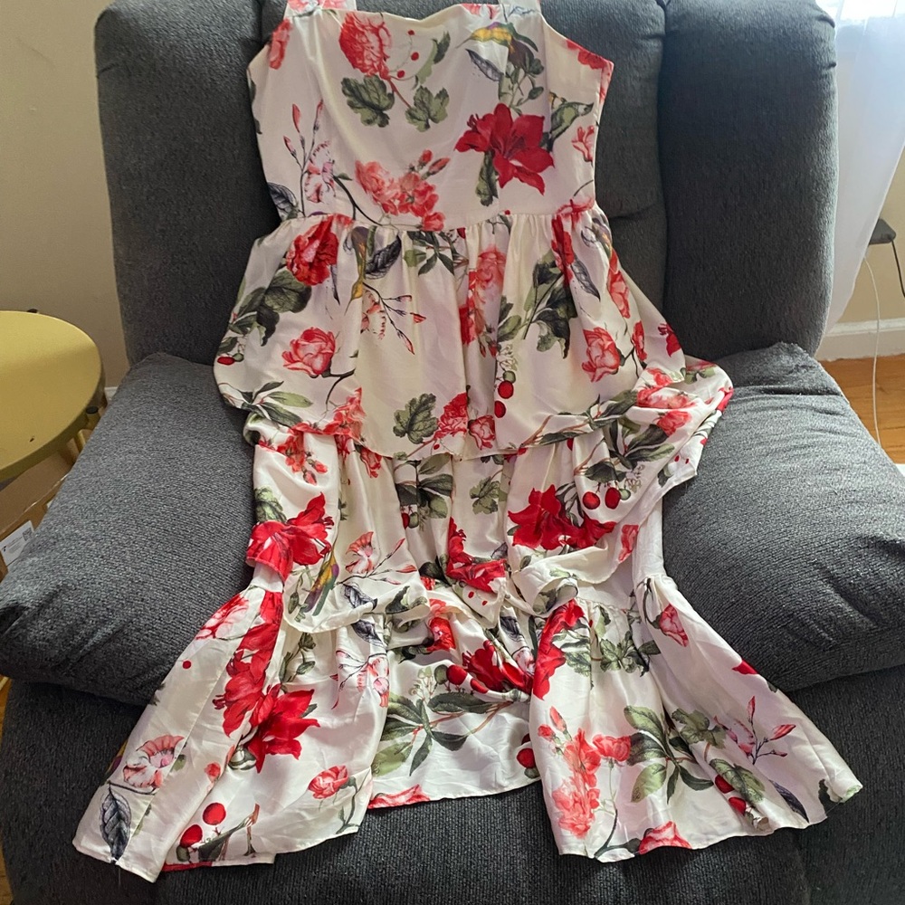 Jessa Kae Floral ruffle tiered maxi dress